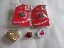 Job Lot 5 Charity Badges - Transplant Life Foundation, Variety Club, Red Nose