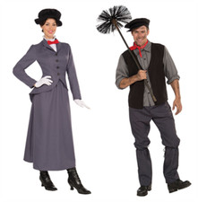 Mens Chimney Sweep Ladies Mary Nanny Poppins Fancy Dress Costume FAST+ FREE POST