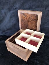 Handmade Solid American Walnut & Maple Watch & Cuff link Box