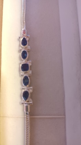 Sterling silver blue sapphire - silver,