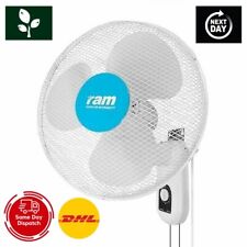 Ram 16" 400mm Wall Mounted Fan 3 Speed oscillate Hydroponics Cooling Fan