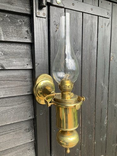Brass gimbal oil lamp - brass,