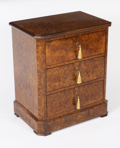 Bespoke burr walnut bedside - bespoke,