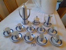 Sargadelos  Spain large rare blue Tea coffee pot  service set  jugs cups saucers