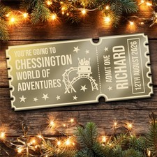 Bronze Mirror Acrylic Ticket Chessington World Of Adventures Theme Park Custom