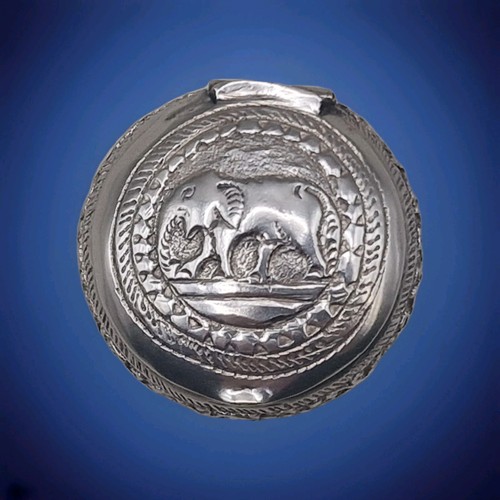 Antique silver hinged pill - antique,