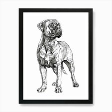 Bullmastiff Dog Line Sketch 2
