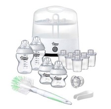 Tommee Tippee Electric Steam Steriliser Set Bottles Soother Brush Pots Set
