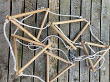 Child’s three-sided wooden rope ladder, good quality, indoor/outdoor