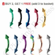 2X Curved Eyebrow Bar Barbell