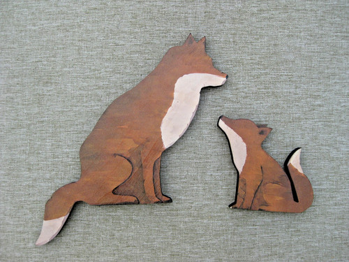 Wooden fox cub - &,