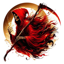 Red Grim Reaper Vinyl Sticker