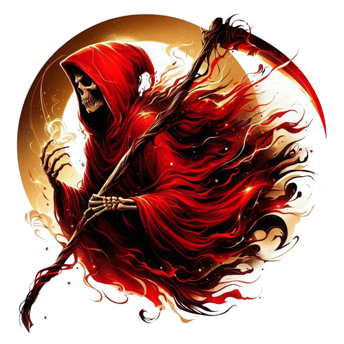 Red grim reaper vinyl sticker - grim,