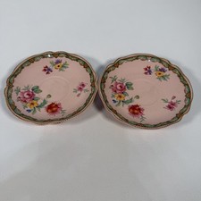Johnson Bros. Rosedawn Pink Saucer x 2 Antique Ironstone Made In England Vintage