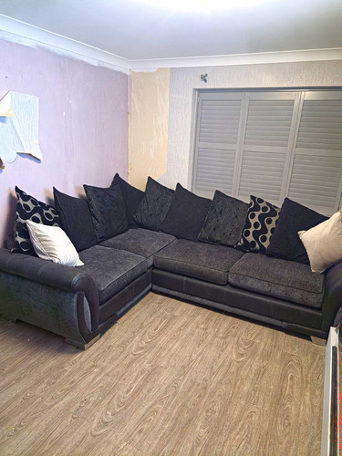 Dfs grey fabric - grey, corner