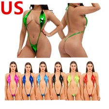 Women's Shiny Halter Mini