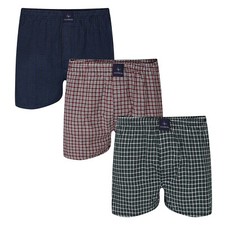 Mens 3 Pack Woven Cotton Boxer