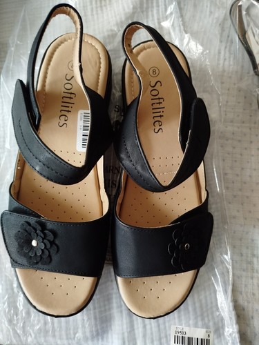 Softlites black sandals size - softlites,