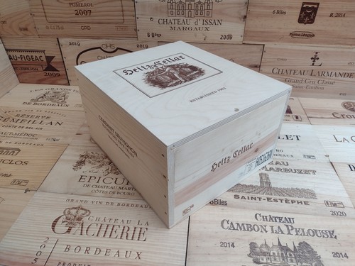 Wooden wine box - with, lid