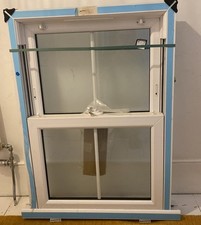 White UPVC Window Vertical Slider (VS).  W 762, H 1080, D 130.  New, Unused