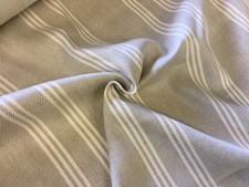 Ian Mankin striped fabric   linen cotton mix hopsack type by meter