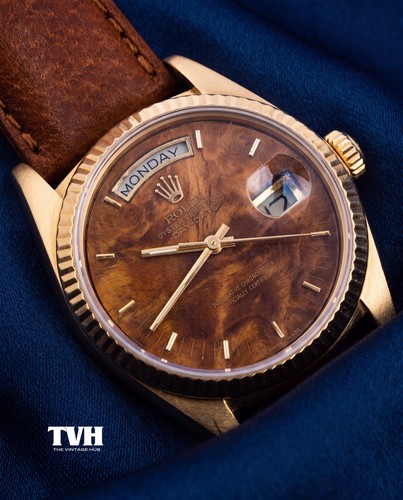 Rolex day date burlwood - burlwood, —