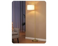 EDISHINE LED Floor Lamp, 63" Standing Lamp with Adjustable Linen Shade, Gold