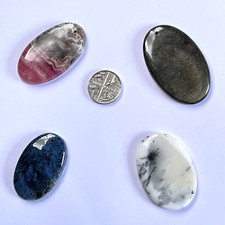 JOBLOT GOLDEN SHEEN OBSIDIAN COBALT CALCITE DUMORTIERITE DENTRITIC OPAL PENDANTS