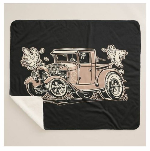 Rat rod retro truck chickens - retro,