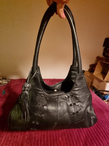 Soft black leather hand - black, hand/