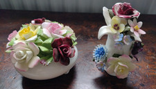 Two Royal Doulton Bone China Floral Ornament - Vintage Flower Posies