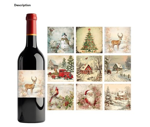 9pcs vintage christmas - 9pcs,