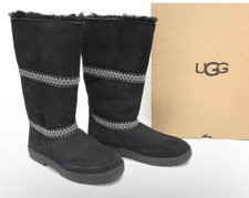 UGG SUNDANCE ULTRA TALL REVIVAL BLACK BRAID LEATHER BOOT US 7/ EU 38/ UK 5