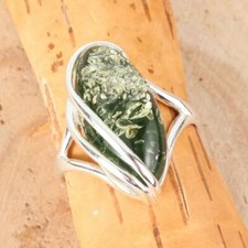 Green baltic amber long - green,