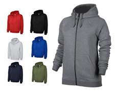 Mens Zip Up Hoodie Plain Pullover Jumper - CASUAL WORK BAGGY HOODED SWEATSHIRT