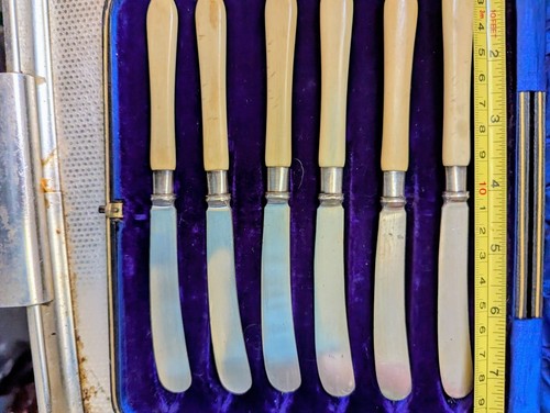 Sterling silver butter - silver, knives