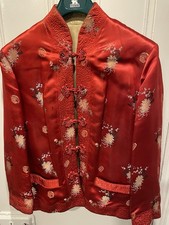LADIES 1970s CHINESE BED JACKET, REVERSEABLE RED AND GOLD. SIZE 36