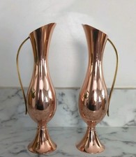 x2 Copper Vases with Brass