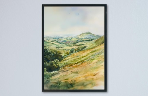 Malvern hills watercolor - malvern,