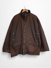 Cerruti 1881 Vintage Distressed Wax Jacket Fleece Lined Size Large