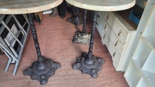 Ornate Tables With Cast Iron Decorative Bases Suitable For Pubs Etc