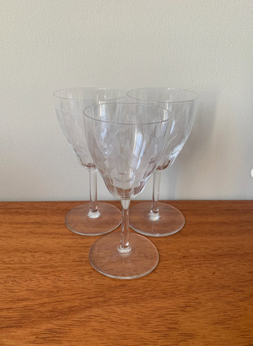 Vintage set floral etched - set,