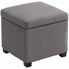 Grey Corduroy Footstool Square