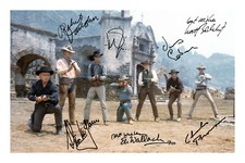 The Magnificent Seven Cast Signed Photo Print Autograph Steve McQueen 7