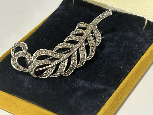 Vintage silver tone marcasite - vintage,