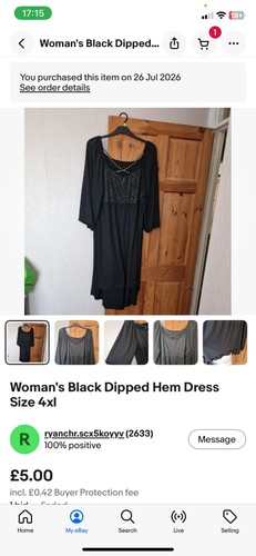 Woman black dipped - black, dress
