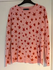 M&S size 10 pink hearts and stars lightweight knit jumper with split waist