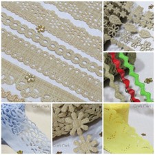 Hessian Burlap Jute Style Lilen Lace Trim Ribbon Craft sewing rustic wedding Jar