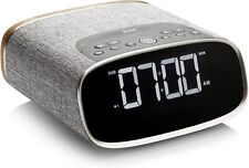 VQ Lark Radio Alarm Clock DAB FM Bluetooth Snooze Mains Powered Bedside - Oak