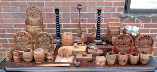 Antique ships teak oak treen